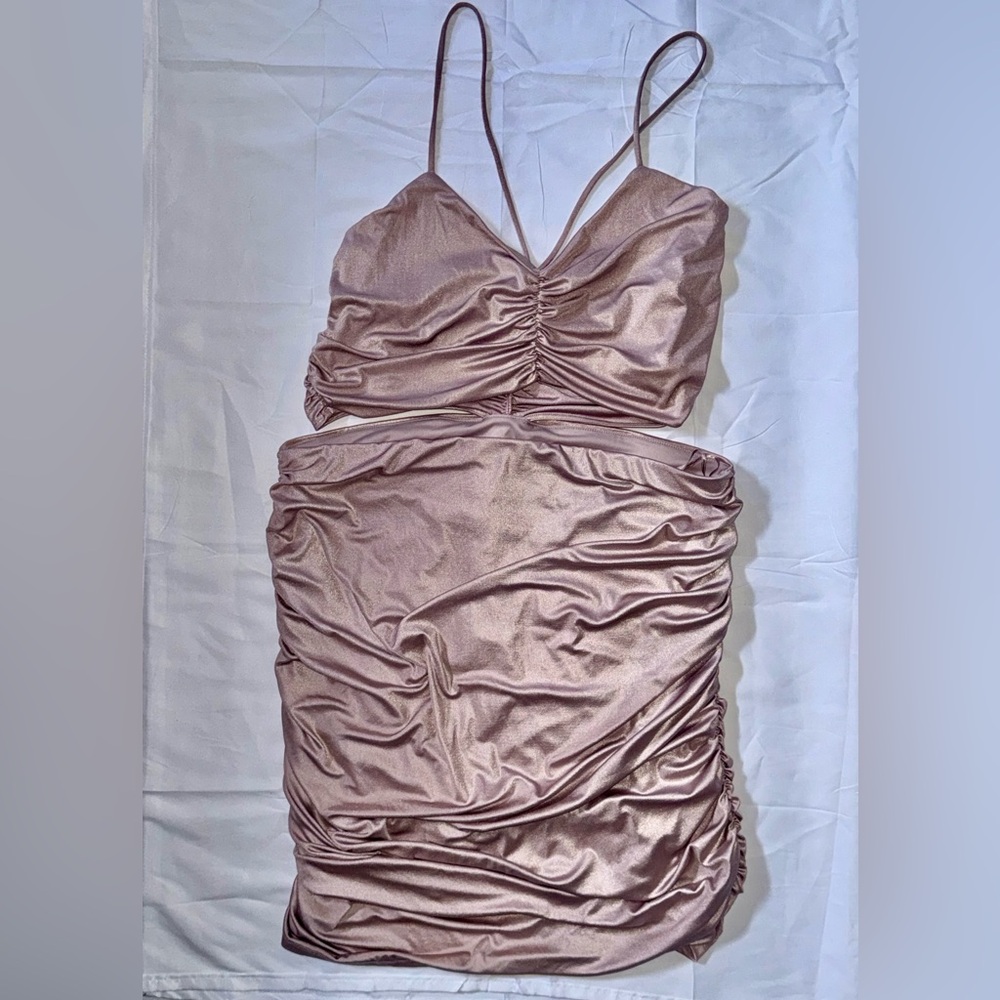 Nordstrom Pink Ruched Slip Dress